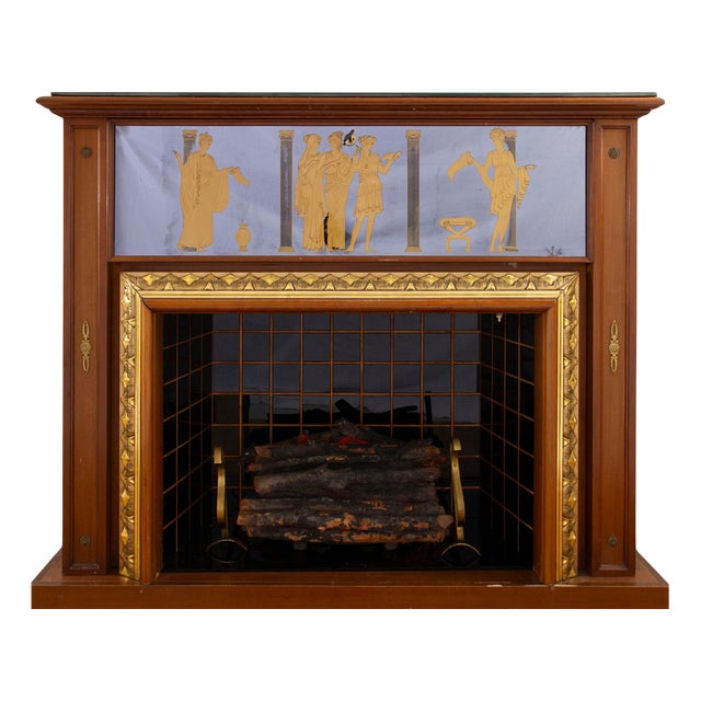 Mid-Century Italian Fireplace Bar Cabinet attributed to Luigi Brusotti, 1940s For Sale