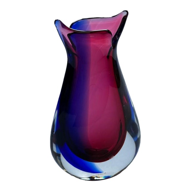 Oball Murano Signed Onesto Vase Vetreria Artistica Sommerso Italian Art Glass For Sale