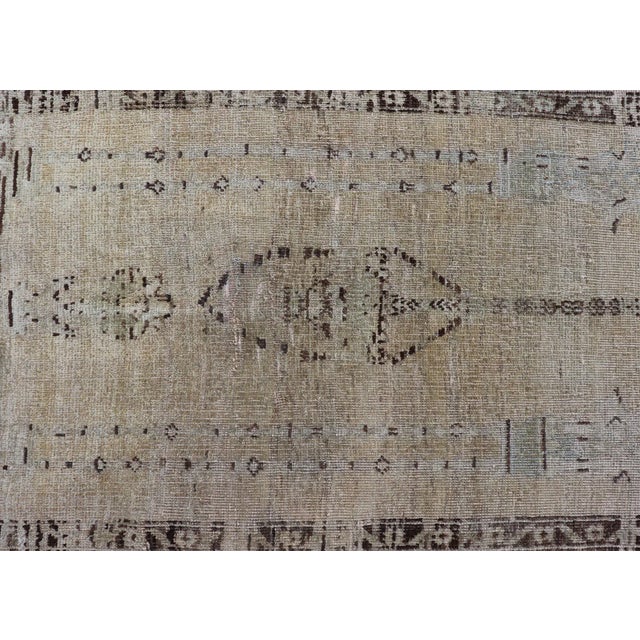 Skinny Long Turkish Runner With Floral Design in Taupe, Gray, and Brown For Sale - Image 9 of 13