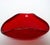 Vintage Venini Murano blown glass small triangular cherry red bowl with controlled bullicante technique. Designed by Carlo...