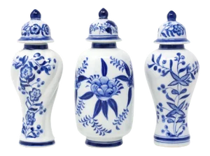 Blue and White Petite Temple Jars - Set of 3