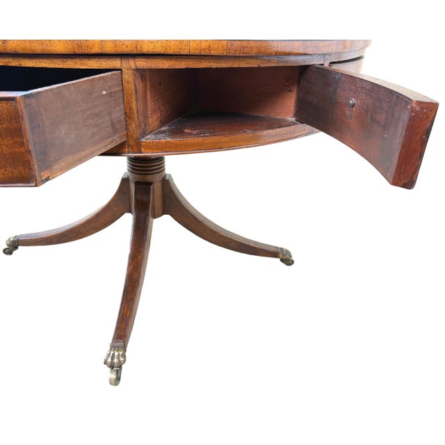 George III English Georgian Mahogany Drum Top Library Table, 1800 For Sale - Image 4 of 12