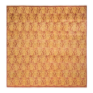 Mogul Collection Hand-Knotted Area Rug - Pink 8' 2" x 8' 3" For Sale