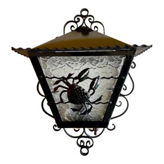 1960s Danish Wrought-Iron Wall Lantern For Sale