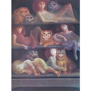 1980 Leonor Fini Sunday Afternoon Screen Print Poster For Sale