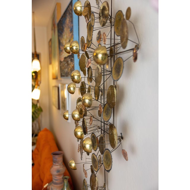 Vintage C. Jeré Raindrops Brass and Copper Wall Sculpture For Sale In Sacramento - Image 6 of 9