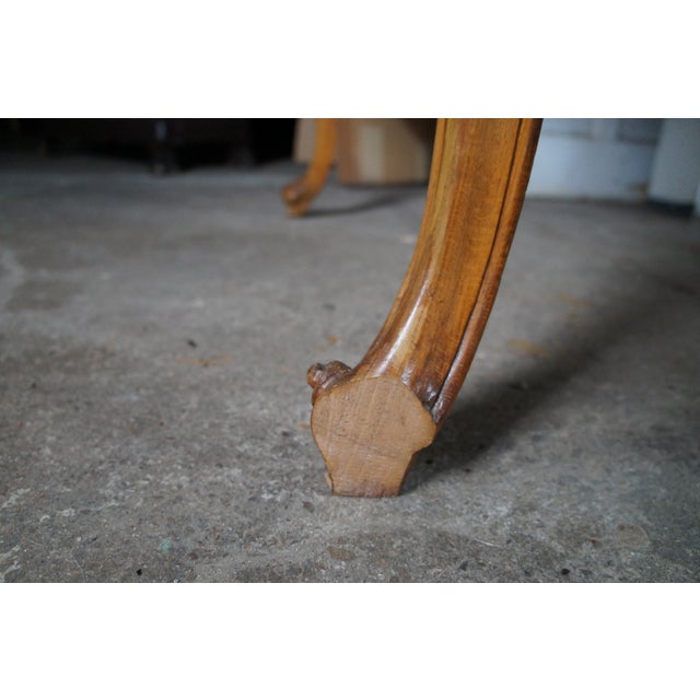 Antique Italian Baroque Venetian Walnut Burl Black Top Glass Dining Table Desk For Sale - Image 14 of 18