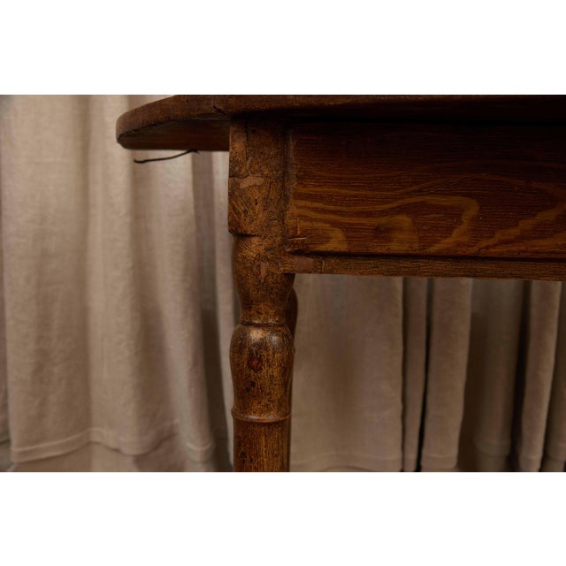 Brown French Demilune Table 19th Century For Sale - Image 8 of 12