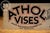 1940s Vintage Double-Sided Athol Vises Tin Litho Advertising Sign For Sale - Image 5 of 12