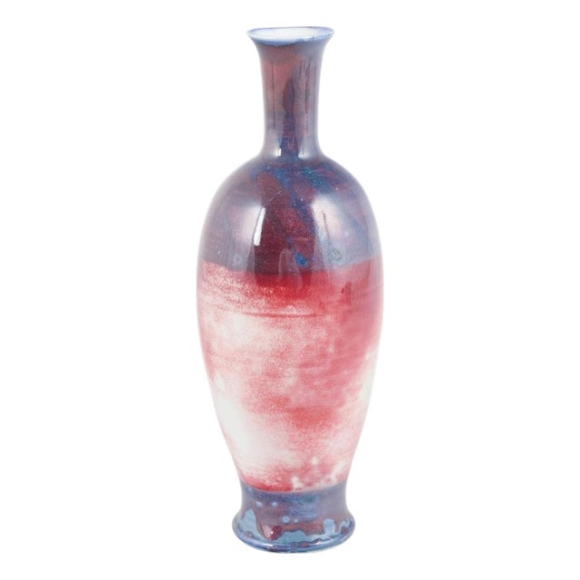 Trial Glazed Porcelain Vase from Rörstrand, Sweden, 1985 For Sale
