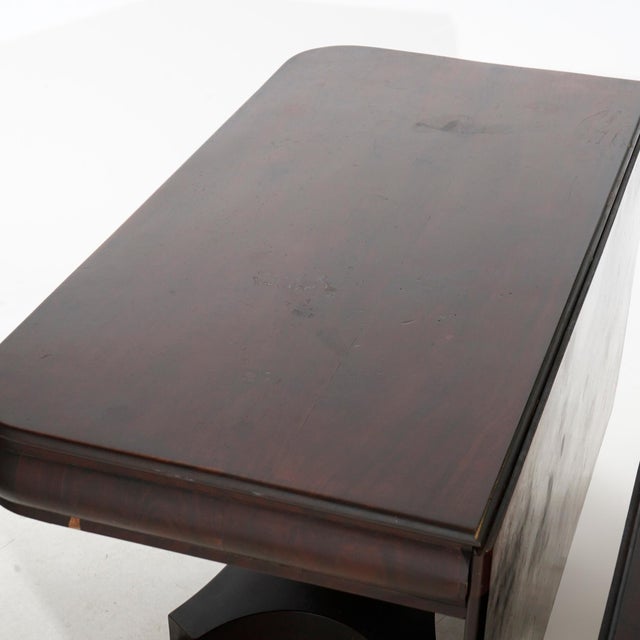 Antique American Empire Greco Flame Mahogany Double Pedestal Banquet Table 1840 For Sale - Image 11 of 12