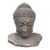 Indonesian Hand Carved Lava Stone Buddha Bust For Sale