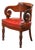 19th Century French Louis Philippe Carved Walnut and Leather Desk Armchair For Sale