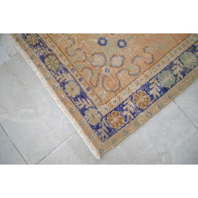 Distressed Oushak Runner Rug - Hand Knotted Hallway Decor - 2'11″ X 12' For Sale - Image 10 of 11
