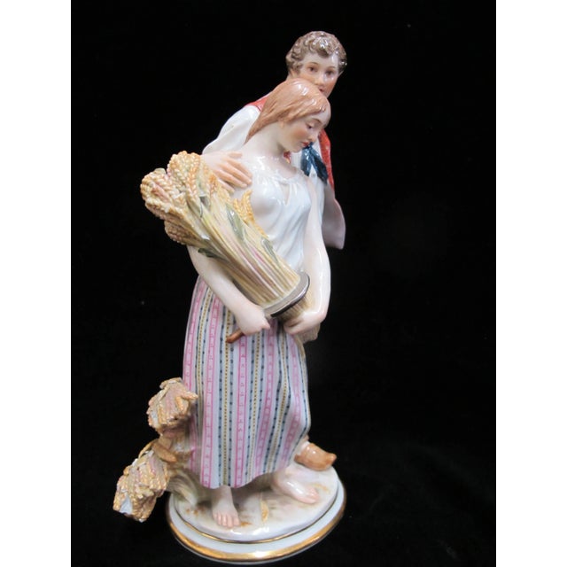Antique 19thc Meissen Gustave Deloye Porcelain Harvest Peasant Couple Figurine For Sale In Portland, OR - Image 6 of 9