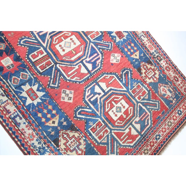 Antique Karabagh Kazak Caucasian Rug For Sale - Image 12 of 16