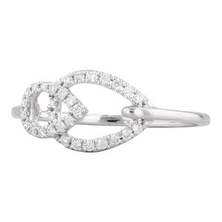 New Diamonds Teardrops Ring 14k White Gold Size 6.5 For Sale
