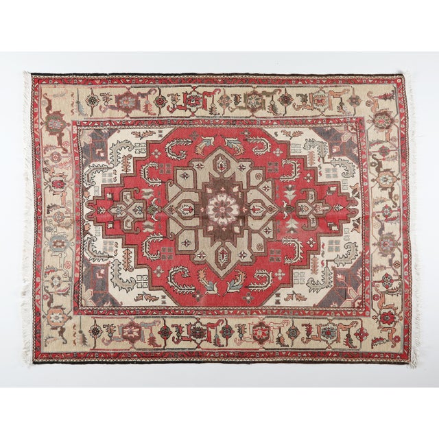This exquisite vintage Sumak kilim rug exemplifies the artistry of Anatolian weaving traditions. Anchored by a richly...