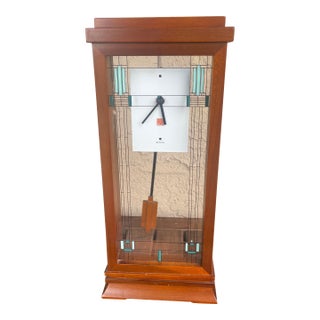 Mission Style Bulova Frank Lloyd Wright Willits Mantel Clock For Sale