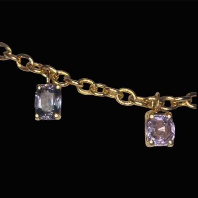 Modern Spinel Necklace With 14k Gold Oval Link Chain For Sale - Image 3 of 11