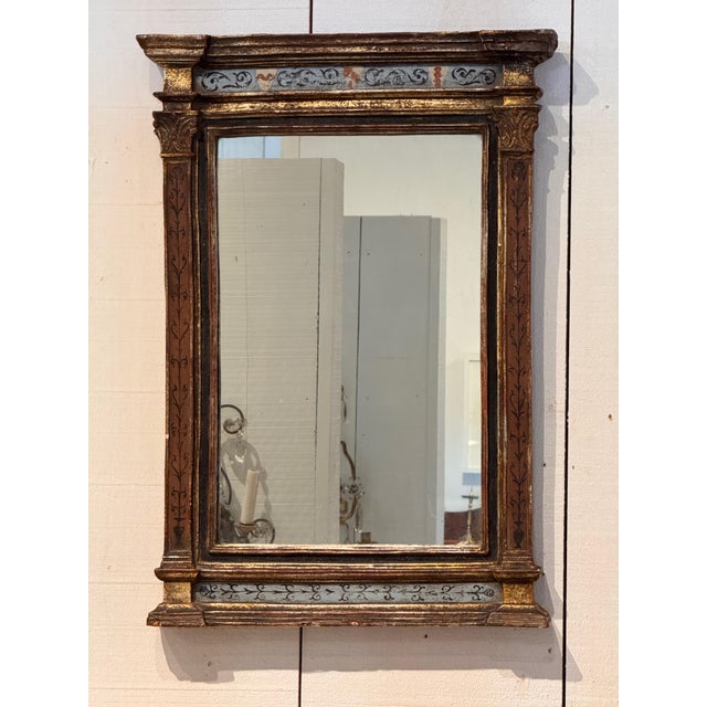 Paint Italian Painted and Parcel Gilt Plaster Mirror For Sale - Image 7 of 8