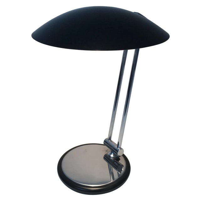 Design Adjustable Chrome and Black Lacquered Desk Lamp, circa 1970 For Sale - Image 13 of 13