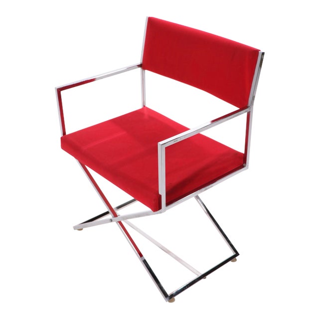 Chrome Directors Chair by Virtue Bros. Of Los Angeles / Bon Marche For Sale