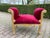 Red 1970 French Artisan Louis XVI Red Velvet Beech Bench For Sale - Image 8 of 8