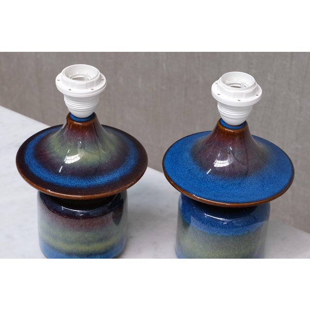 Table Lamps in Glazed Stoneware by Einar Johansen for Søholm, Denmark, 1960s, Set of 2 For Sale - Image 11 of 13