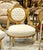 French French Louis XVI Style Armchair – Cream Velvet Tufted Chair With Gold Leaf Frame For Sale - Image 3 of 6