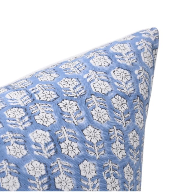 Fabdivine Handmade Pillow Cover 24x24 Inch Block Printed Decorative Cushion- Tulsi Buti For Sale - Image 6 of 7