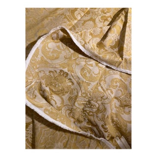 Listed by Yard Vintage French Brocade — Loire Valley Château Provenance Natural Fabric. Fabulous Thick Gold Brocade For Sale