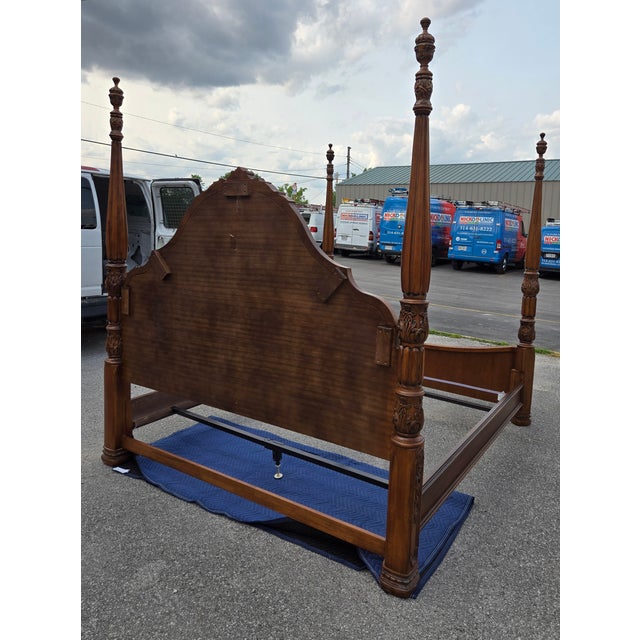 Mid-Century Modern Vintage King Size Four Poster Bedframe For Sale - Image 3 of 10