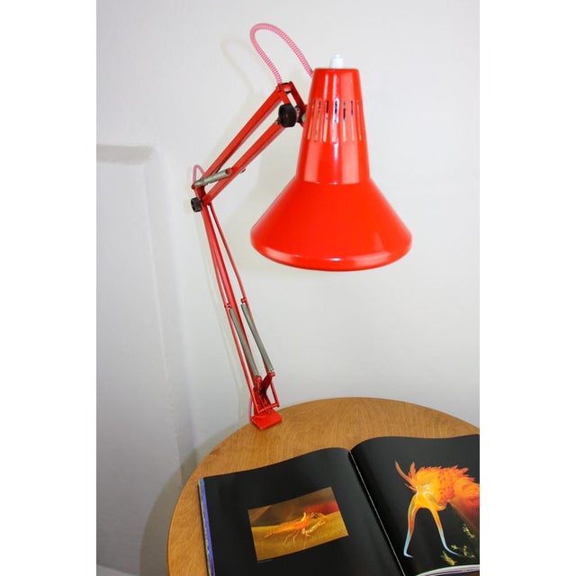 Red Adjustable Achitect Table Lamp by Tep, 1970s For Sale - Image 13 of 15