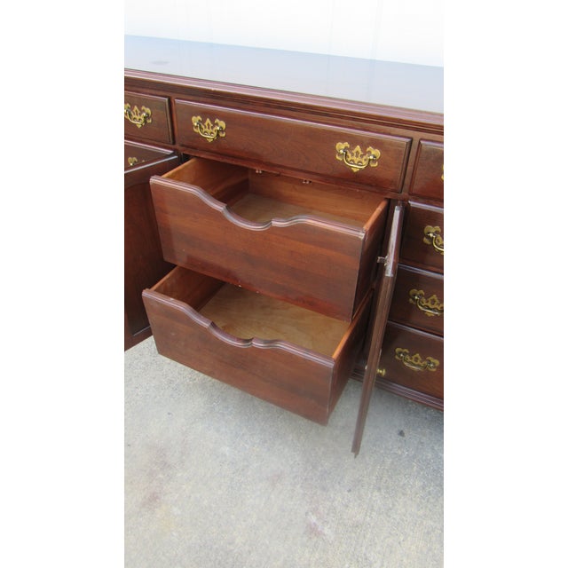 1980s Ethan Allen Georgian Court Dresser Cherry Designer For Sale - Image 9 of 13