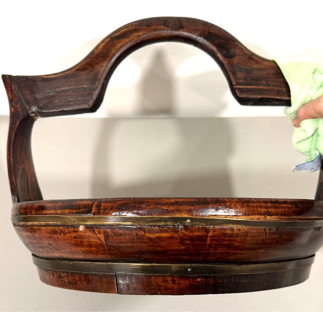 Antique Chinese Wood Basket For Sale - Image 10 of 15