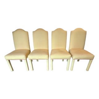 Set of 4 Fully Upholstered Camel Back Parsons Chairs- Charles Stewart Company For Sale