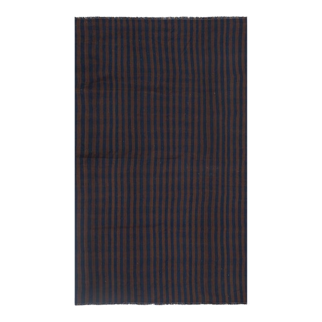 1960s Vintage Striped Turkish Kilim Rug 6'4'' X 9'11'' For Sale