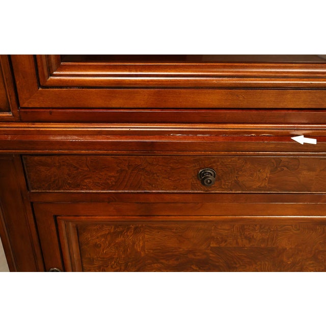 Ethan Allen Townhouse Collection Burlwood China Cabinet For Sale - Image 18 of 18
