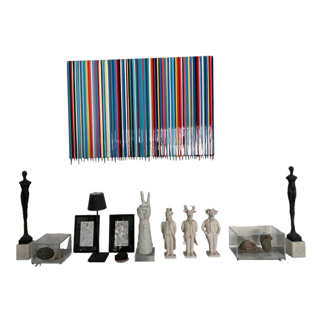 Gian Garafalo Signed Original Horizontal Drip Stripe on Wood For Sale