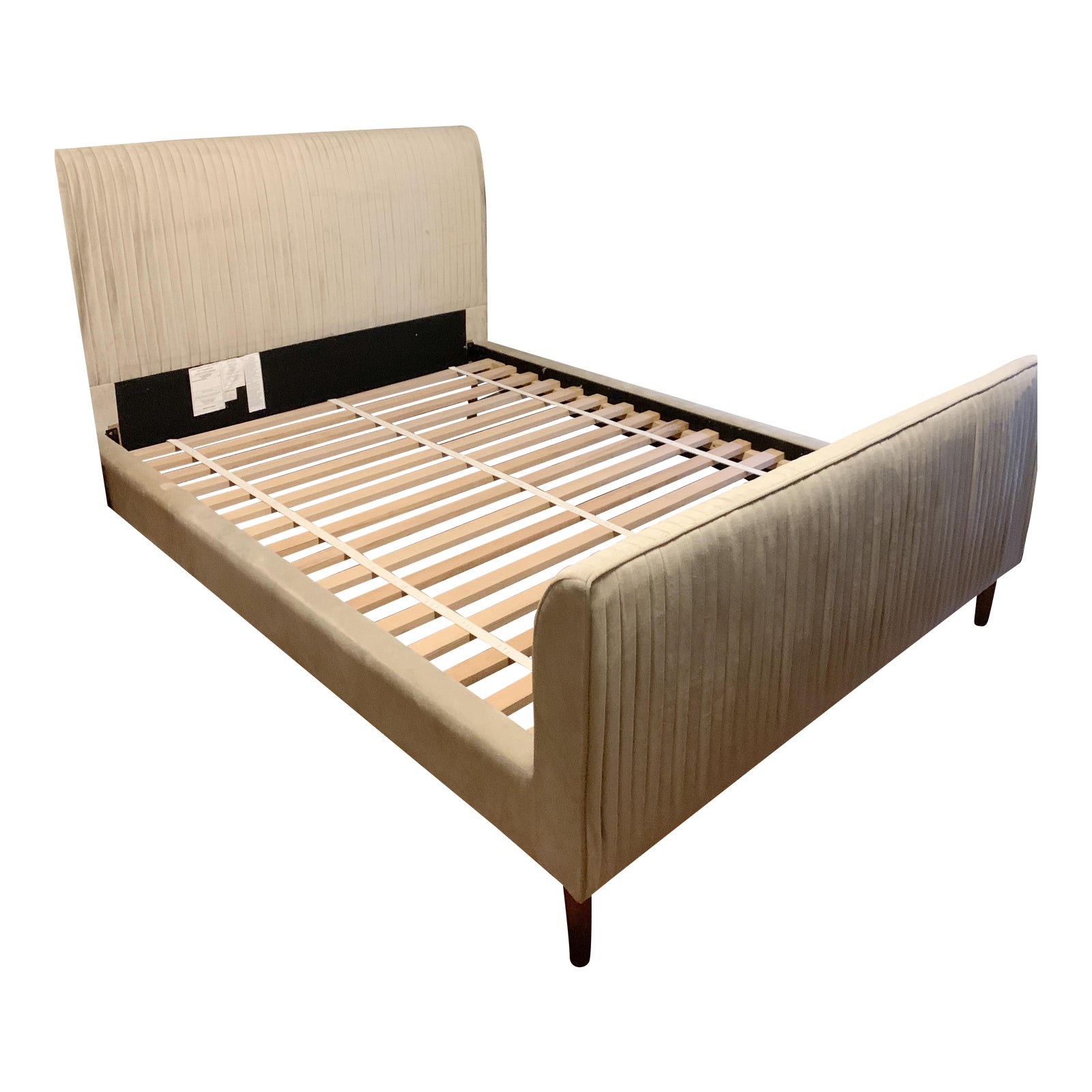 West Elm Roar + Rabbit Pleated Velvet Full Size Bedframe Chairish