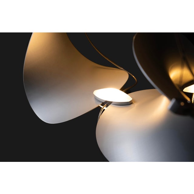 Dune 12 Curve Chandelier with Silver Anodized Shades by Daniel Becker for Moss Objects For Sale - Image 6 of 15