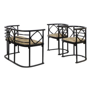 Josef Hoffmann Bat Sofa and Chairs by Josef Hoffmann for Jacob & Josef Kohn, 1905, Set of 3 For Sale