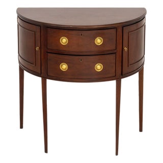Baker Furniture Mahogany Demilune Console Table For Sale