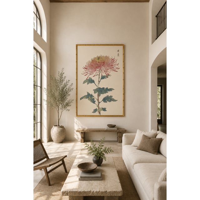 Japanese Spider Mum by Hasegawa, Vintage Botanical Art Print, 20" X 30" For Sale - Image 10 of 11