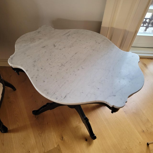 Wood Alfonsine Galápago Table in Ebonized Wood with Marble Top, 1930s For Sale - Image 7 of 18