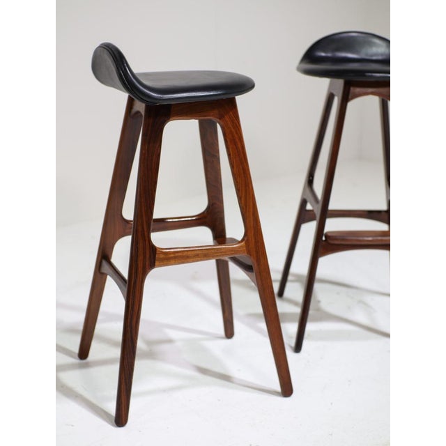 OD61 Bar Stools by Erik Buch for Oddense Maskinsnedkeri, 1960s, Set of 2 For Sale - Image 10 of 15