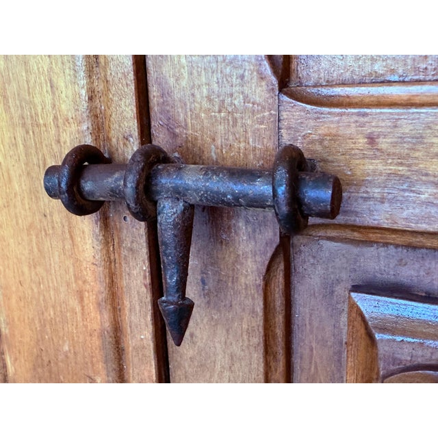 Late 19th Century Spanish Baroque Carved Walnut Tuscan Two Drawers Credenza or Buffet For Sale - Image 12 of 18