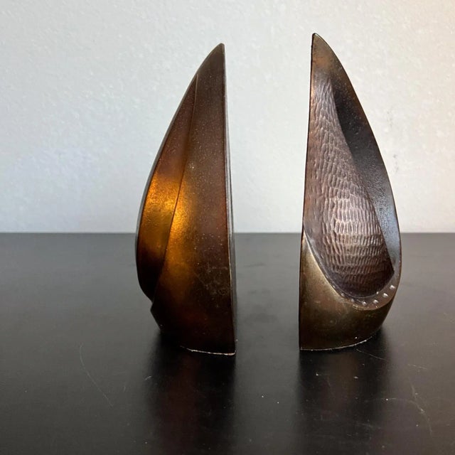 For your consideration, 1950s Ben Seibel Copper Teardrop Flame Bookend Set Copper bookends designed by Ben Seibel for...