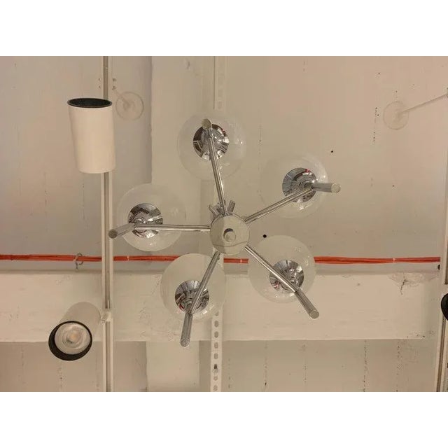 French Opaline 1970s 5-Light Chandelier For Sale - Image 4 of 11
